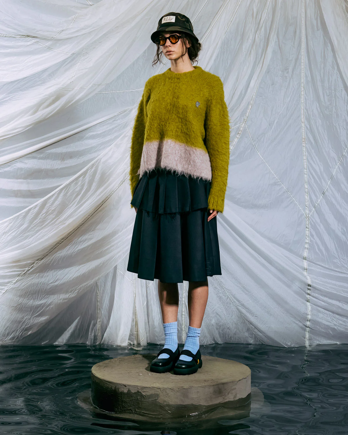 Super Hairy Boxy Knit Sweater - Lime - Image 9