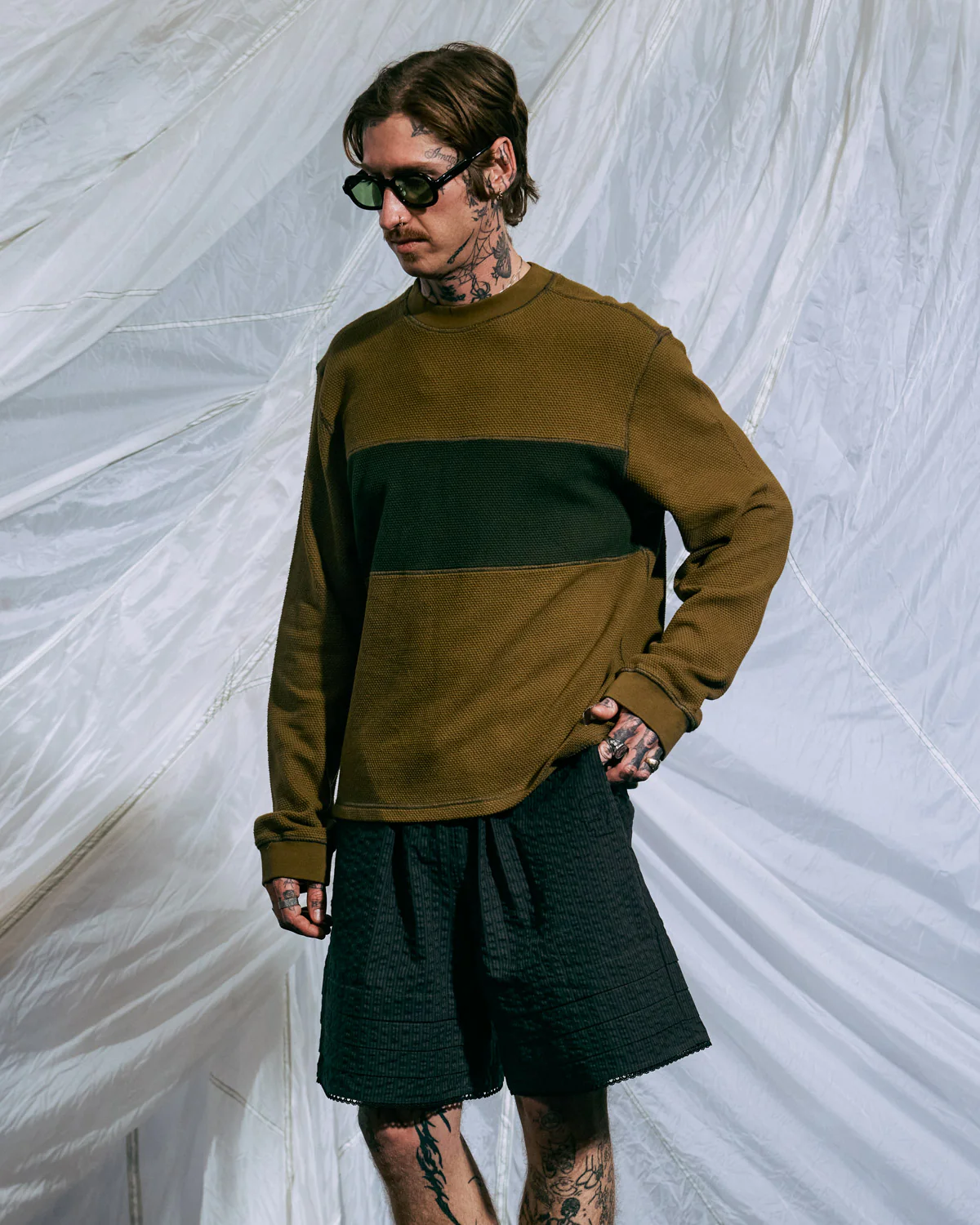Thermal Long Sleeve Tee - Olive - Image 2