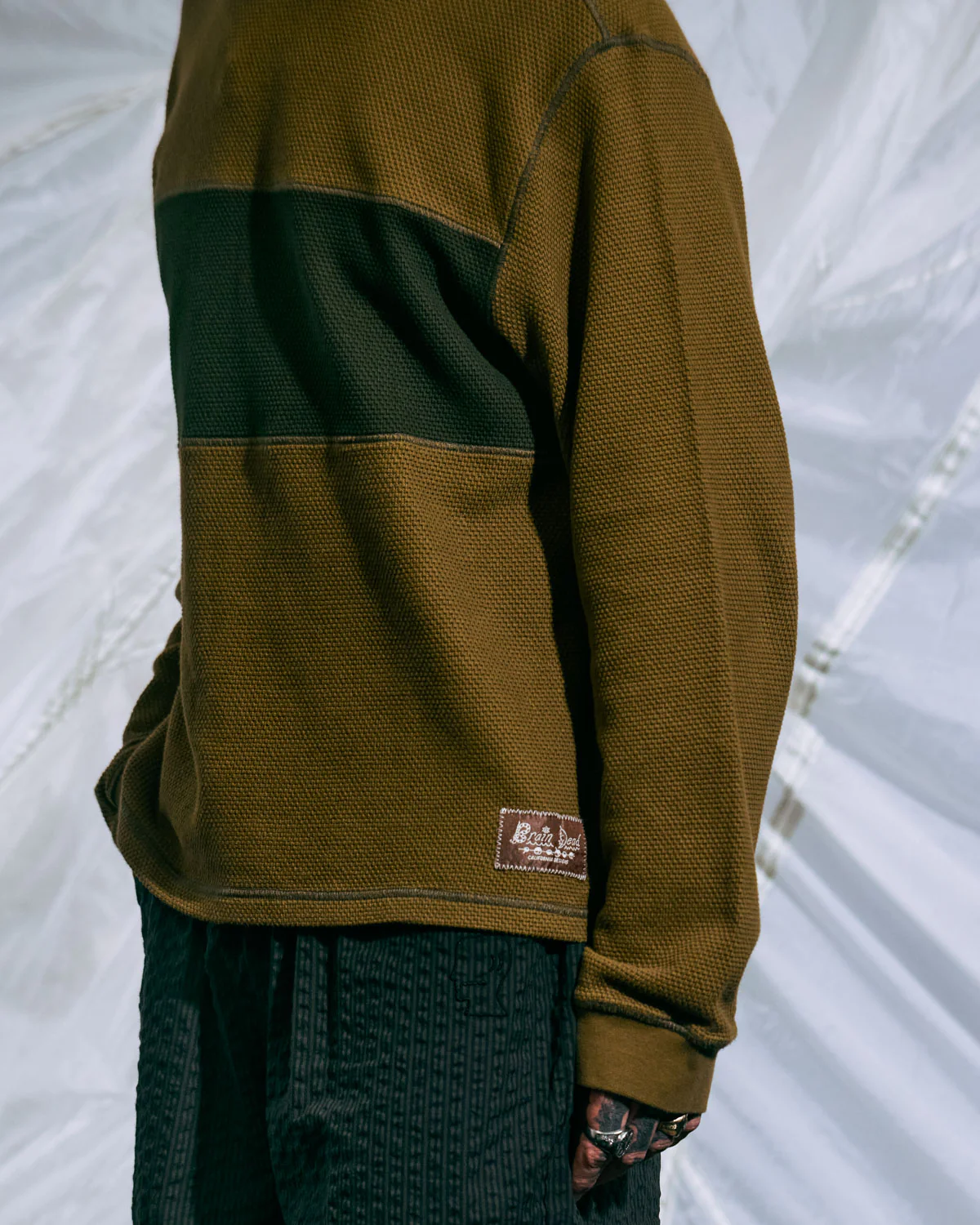 Thermal Long Sleeve Tee - Olive - Image 4