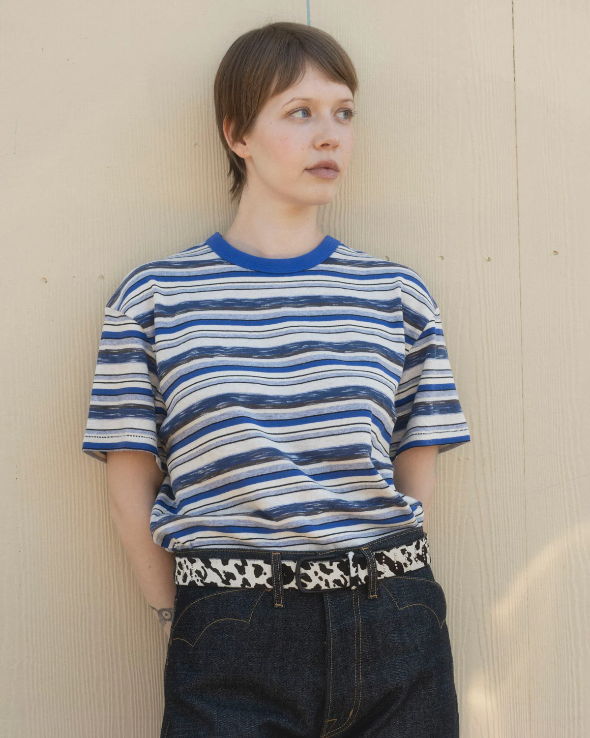 Toni Stripe T-shirt - Blue Multi - Image 4