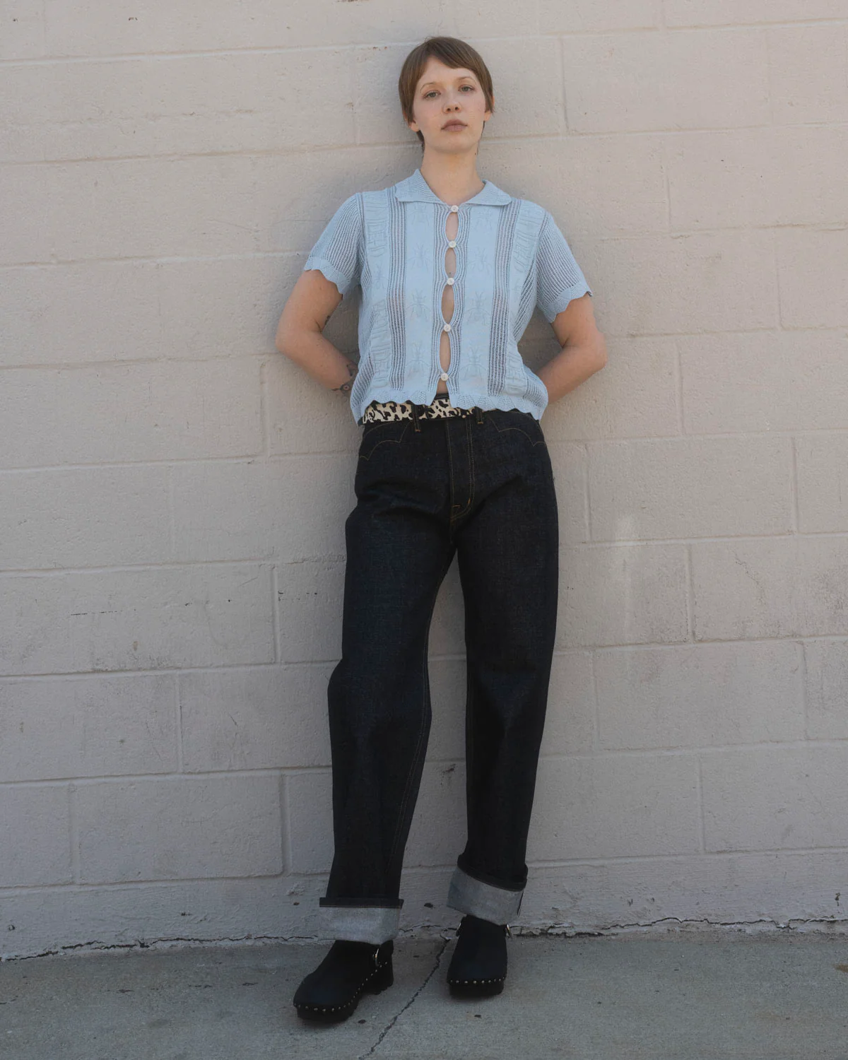 Translucent Doily Top - Light Blue - Image 5