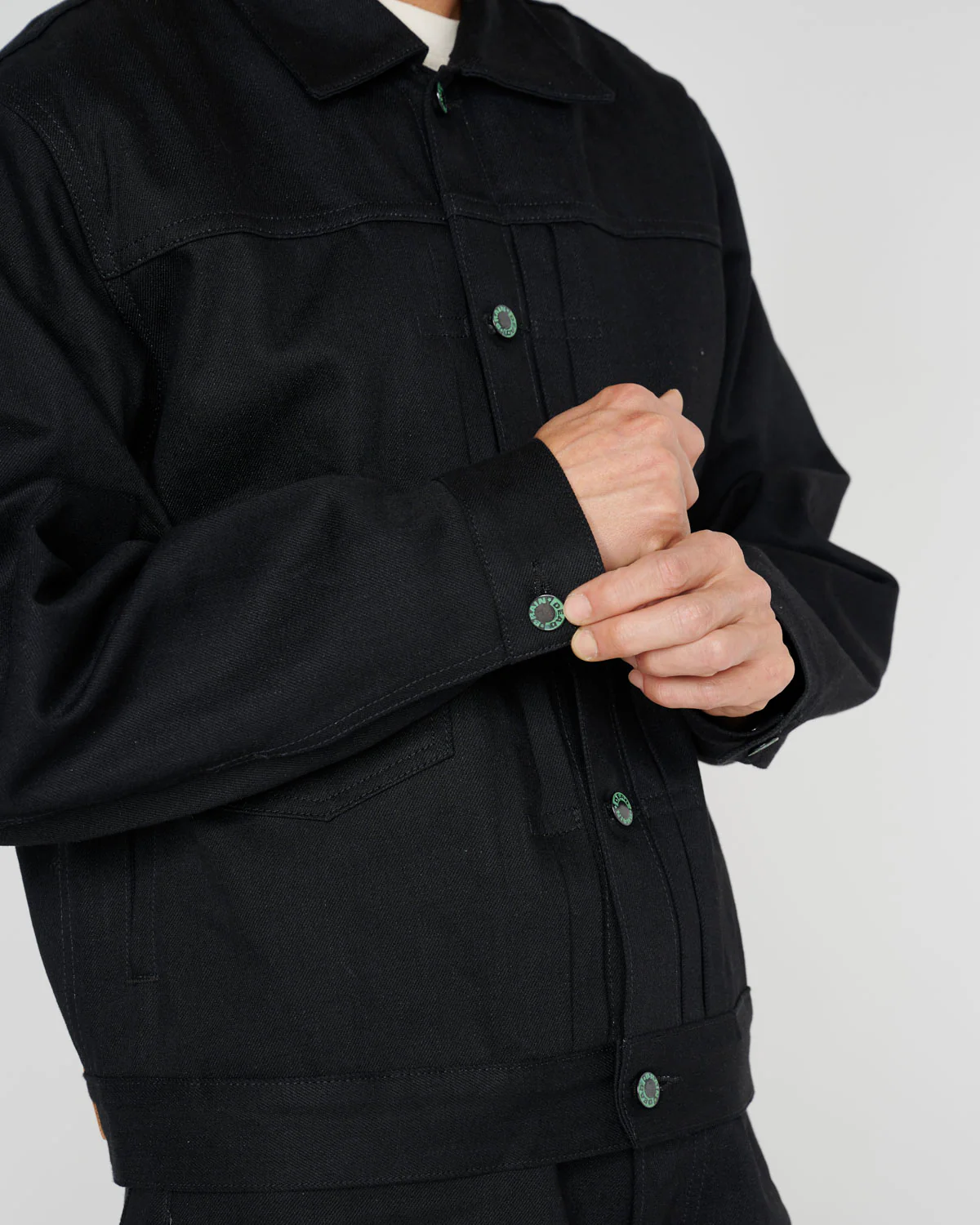 Trucker Jacket 13.2oz Selvedge Denim - Solid Black - Image 10