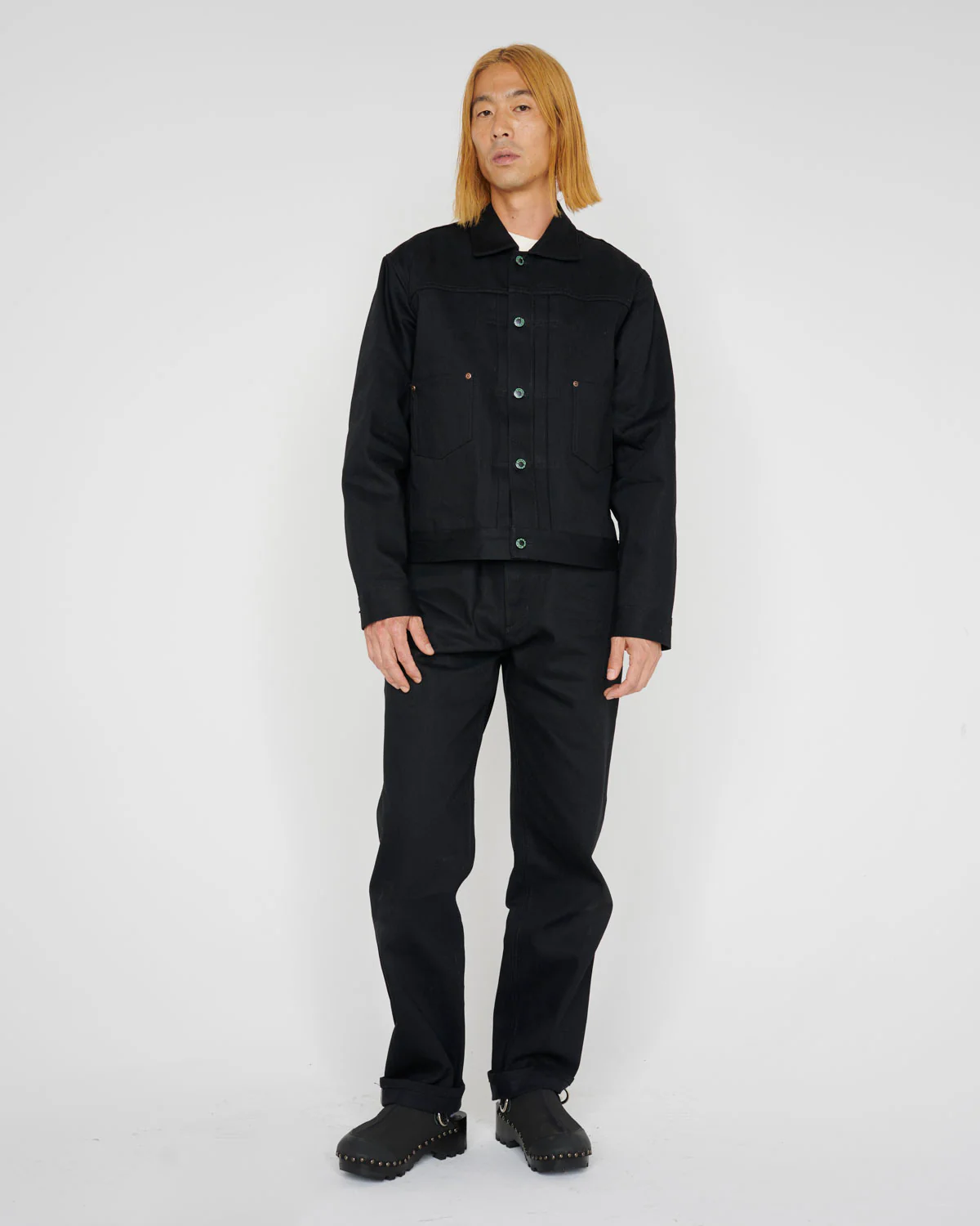 Trucker Jacket 13.2oz Selvedge Denim - Solid Black - Image 13