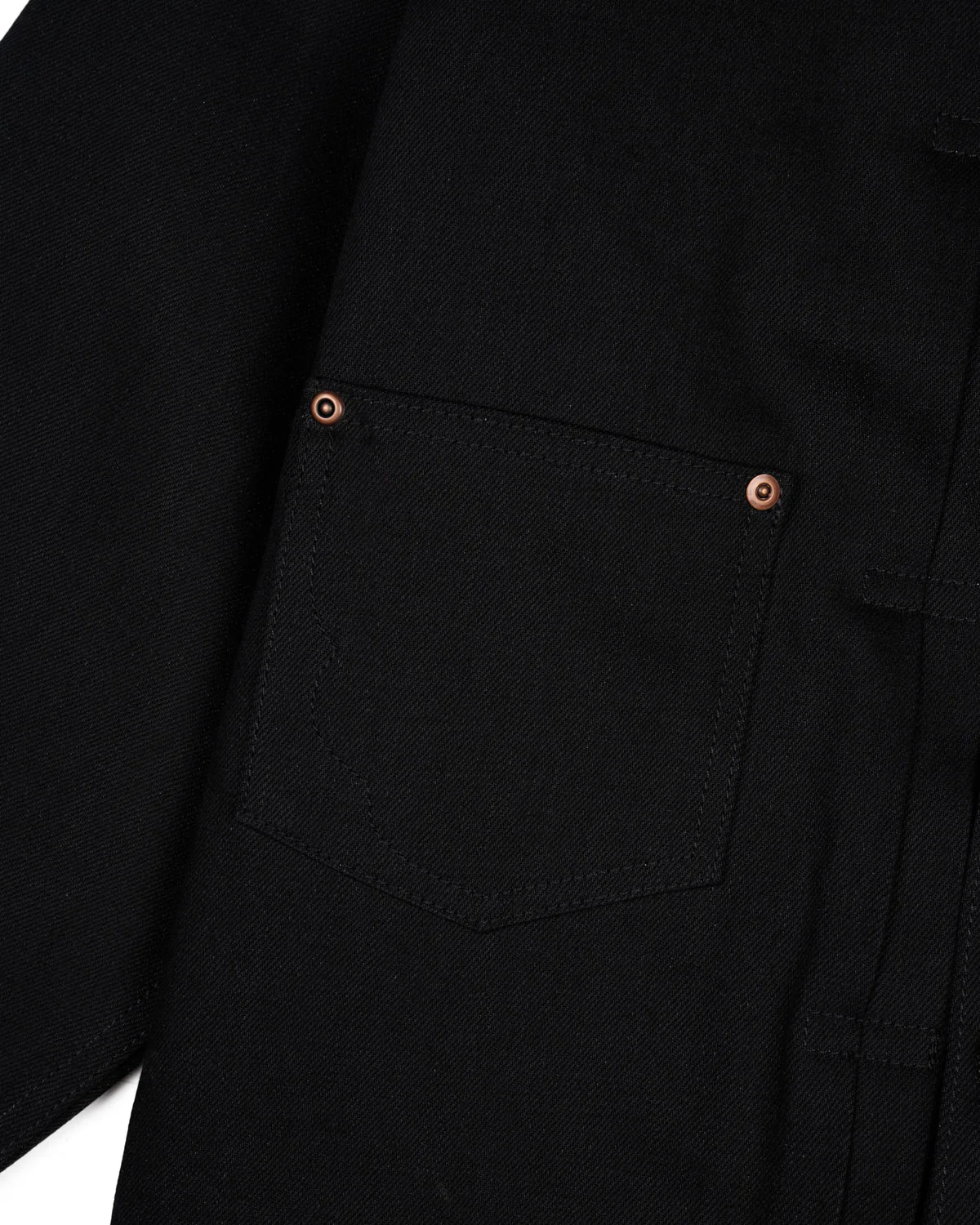 Trucker Jacket 13.2oz Selvedge Denim - Solid Black - Image 4