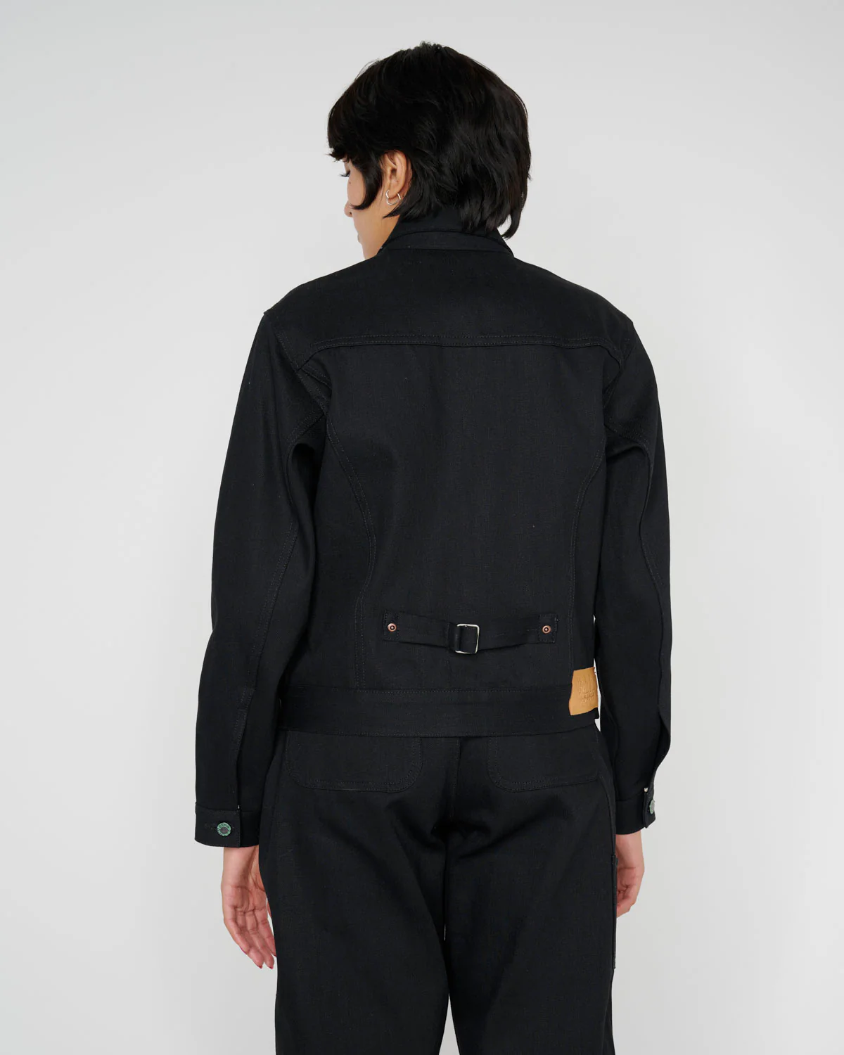 Trucker Jacket 13.2oz Selvedge Denim - Solid Black - Image 7