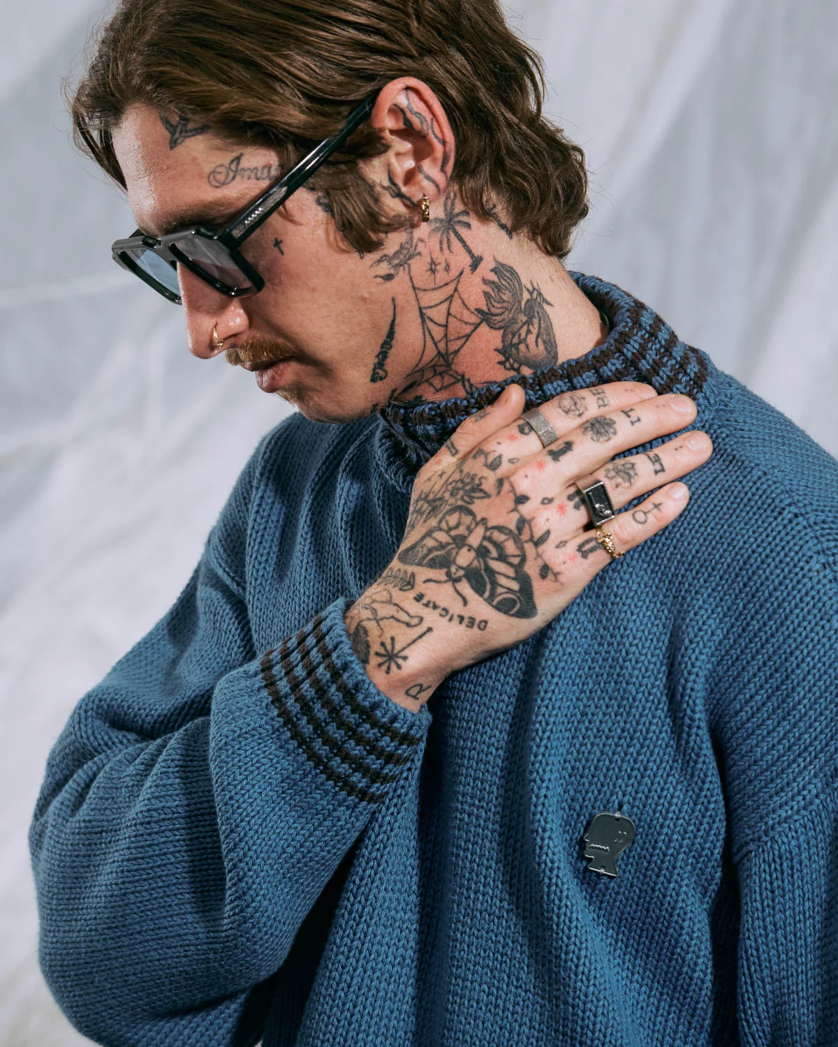 Turtle Neck Sweater - Blue - Image 4