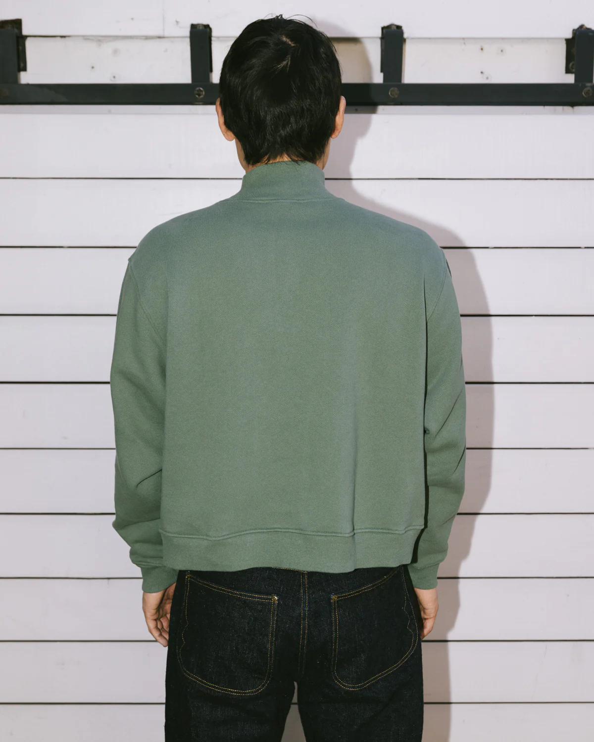 Turtle Neck Sweatshirt - Green - Image 6