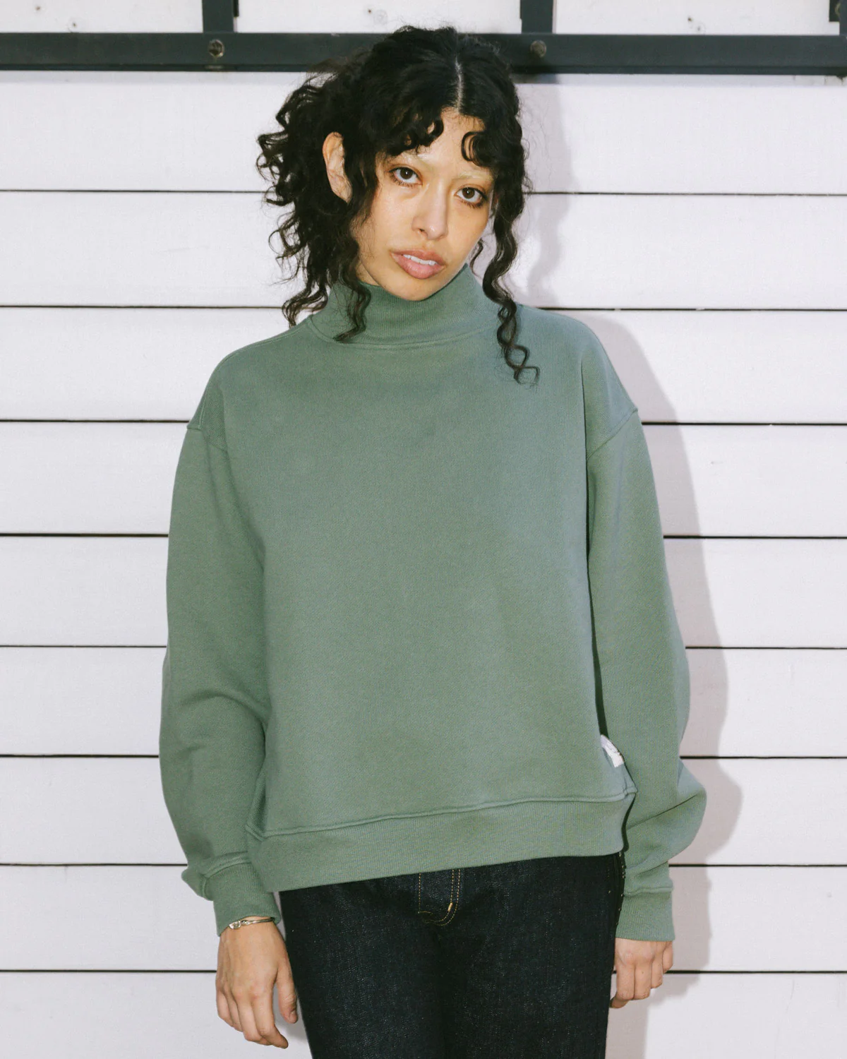 Turtle Neck Sweatshirt - Green - Image 8