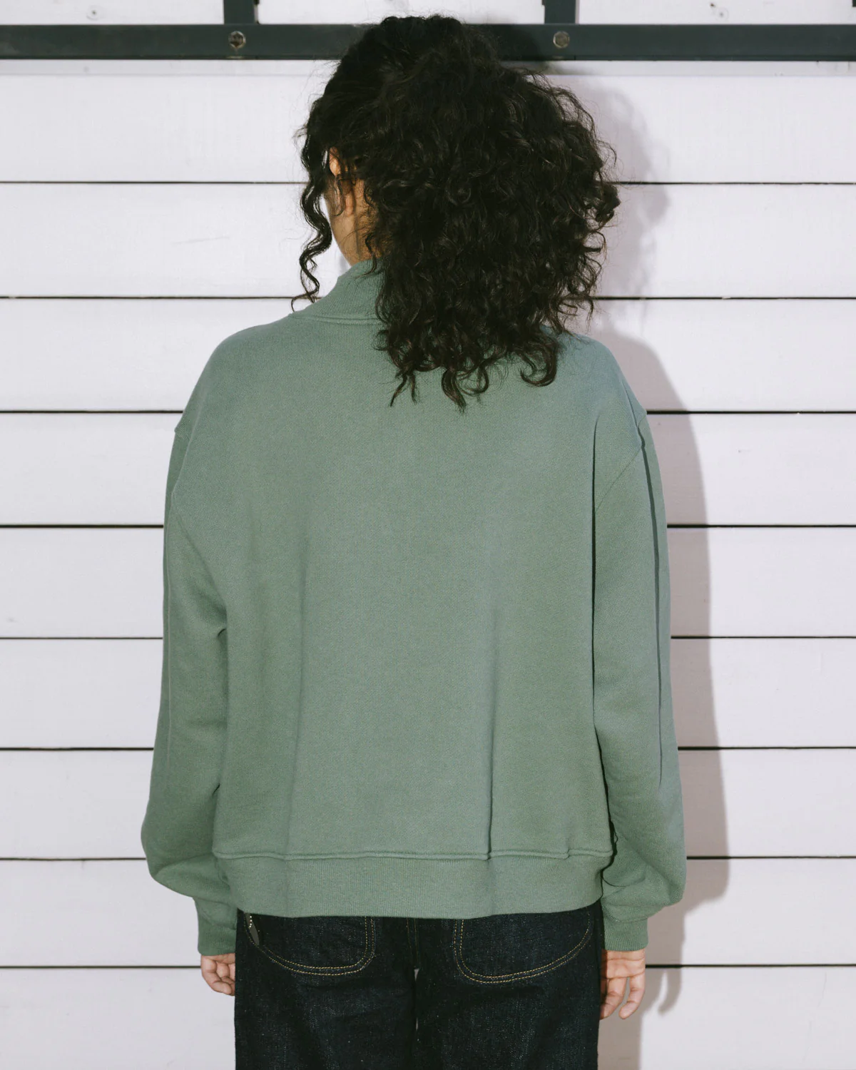 Turtle Neck Sweatshirt - Green - Image 9