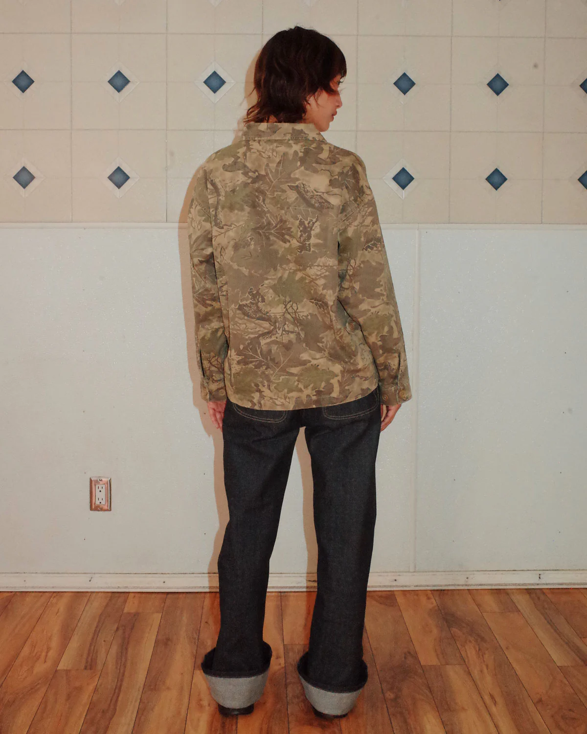 Twill Military Shirt Jacket - Leaf Camo - Image 7