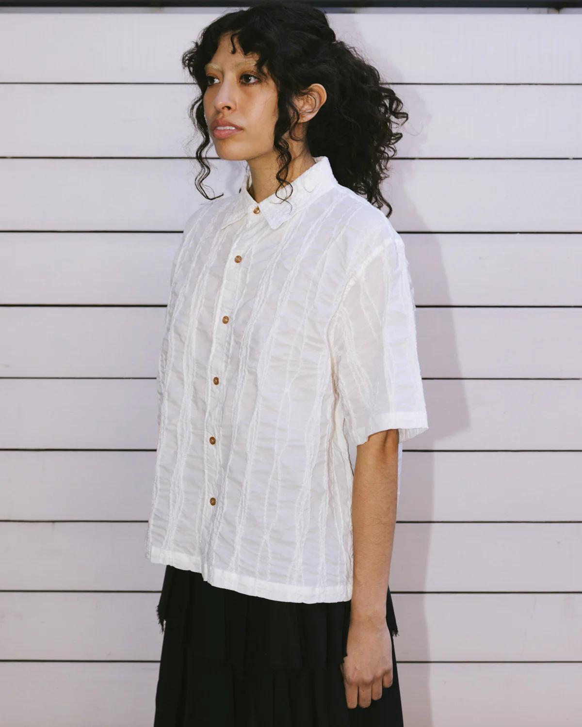 Twisted Piping Shirt - Natural - Image 10