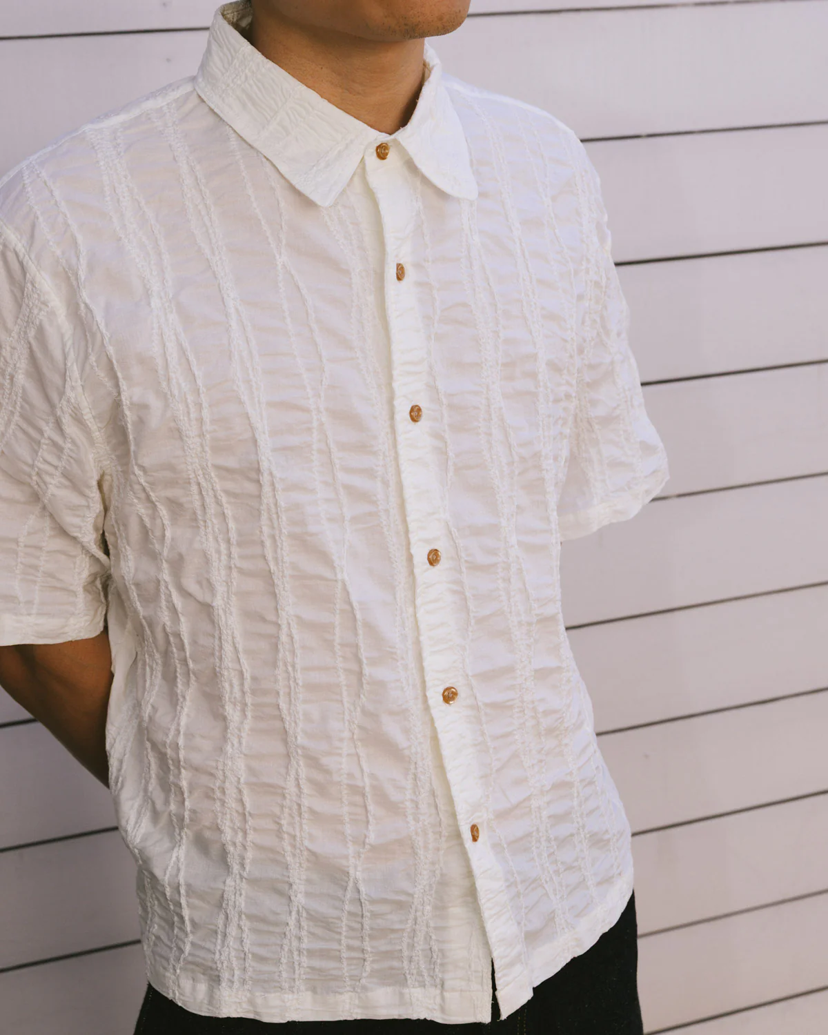 Twisted Piping Shirt - Natural - Image 2