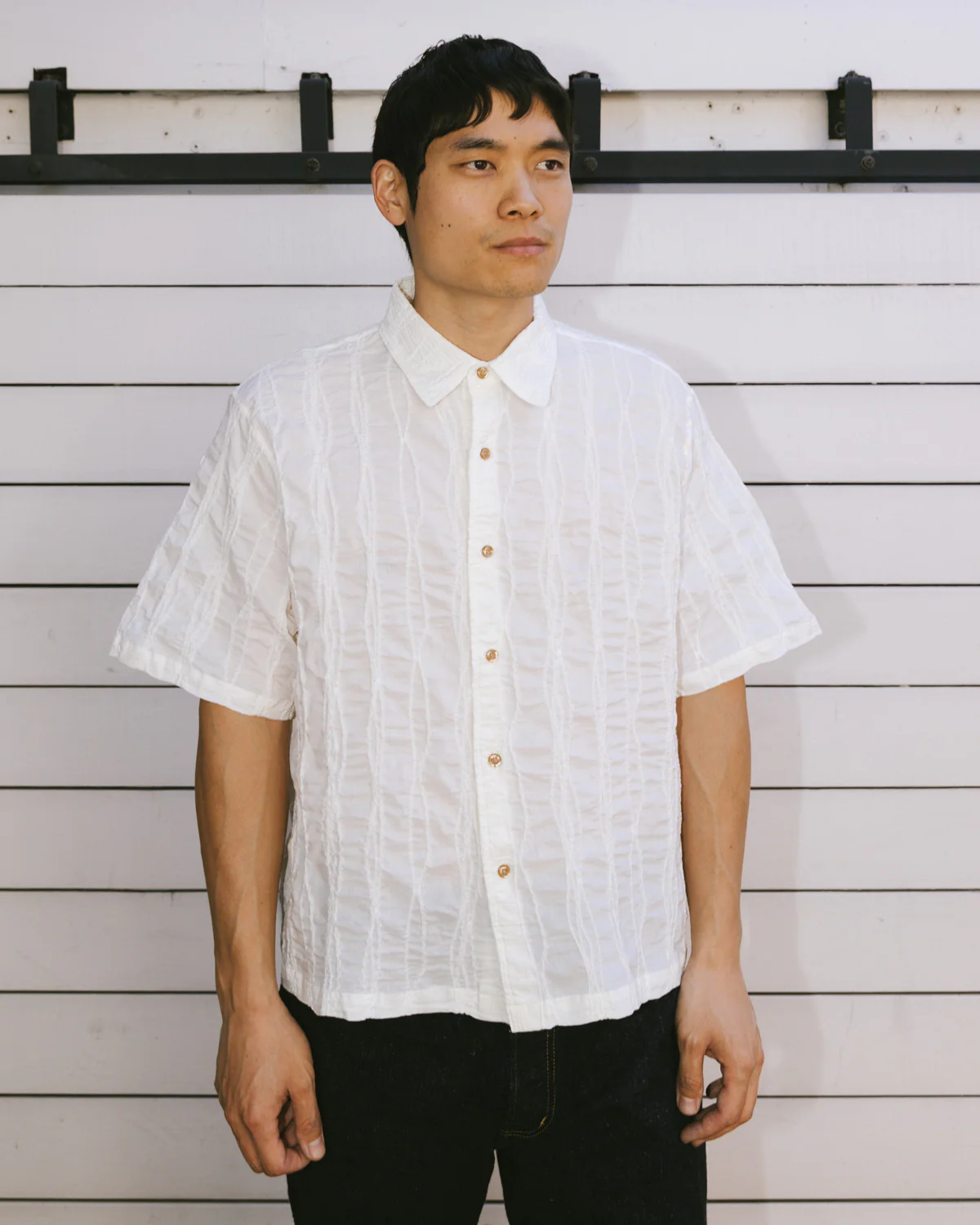 Twisted Piping Shirt - Natural - Image 4