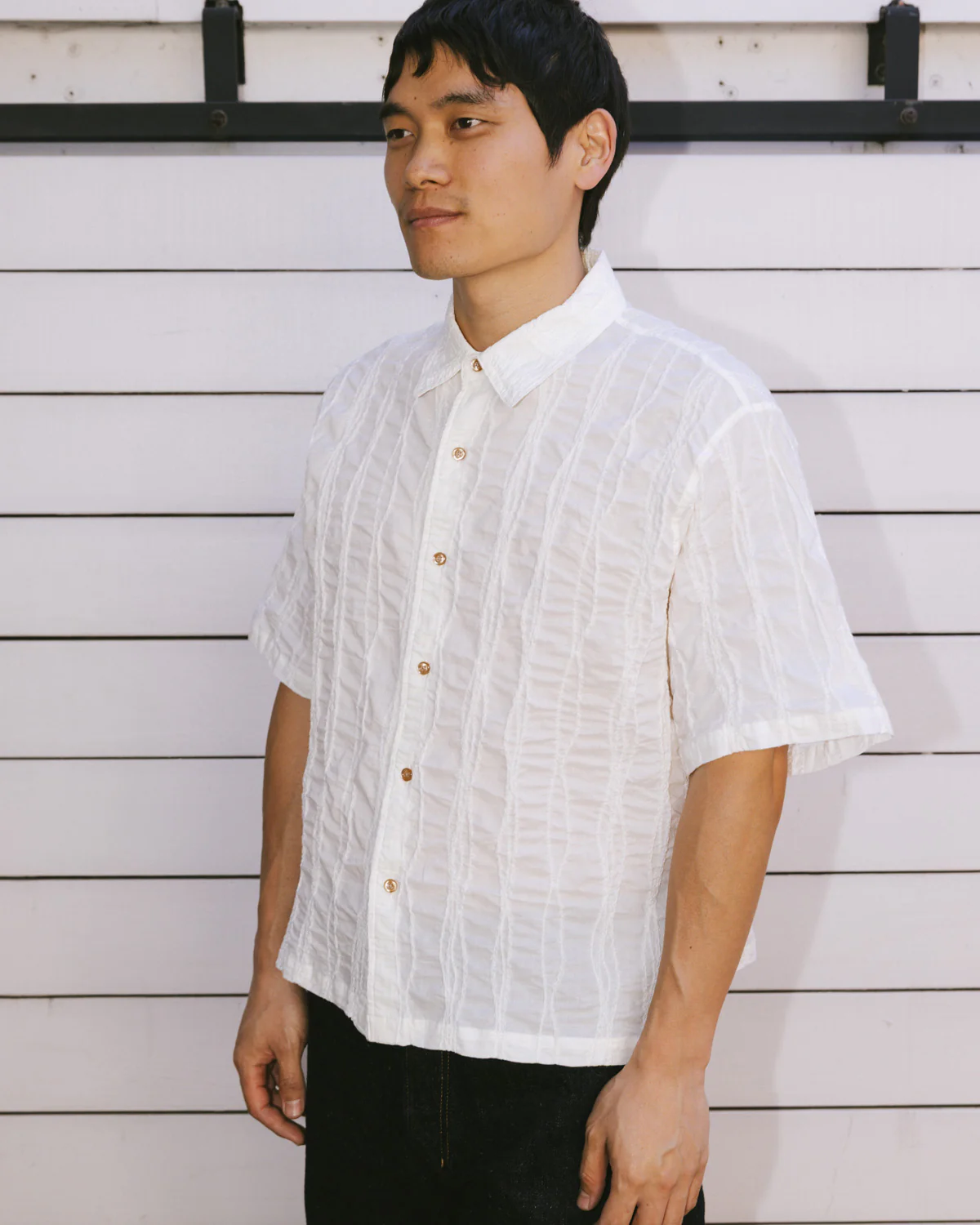 Twisted Piping Shirt - Natural - Image 7