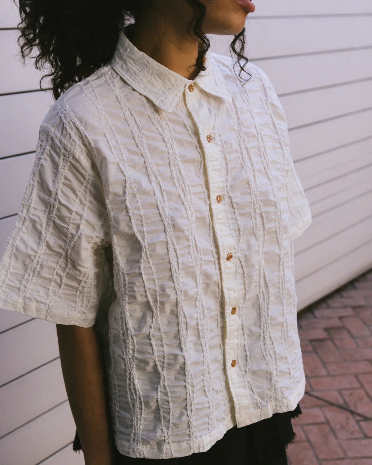 Twisted Piping Shirt - Natural - Image 9