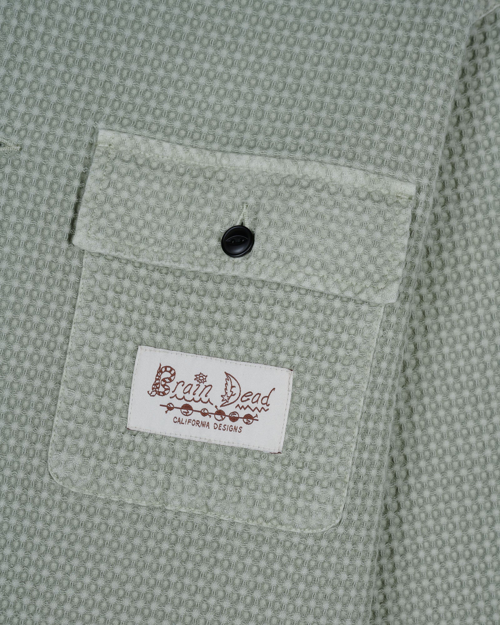 Waffle Button Front Shirt - Silver Pine - Image 2