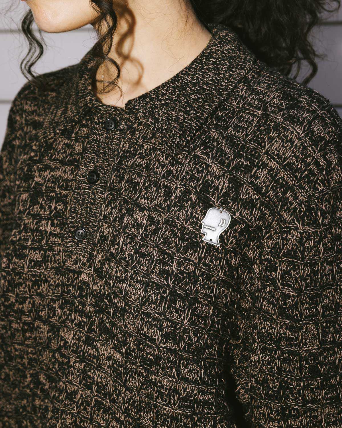 Waffle Pullover Sweater - Charcoal - Image 10