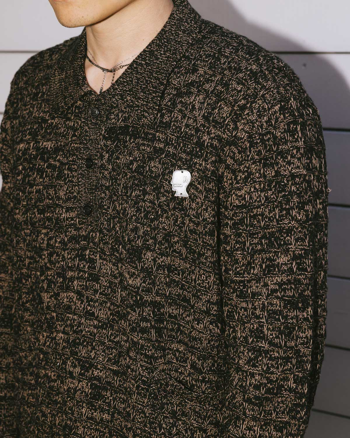 Waffle Pullover Sweater - Charcoal - Image 4