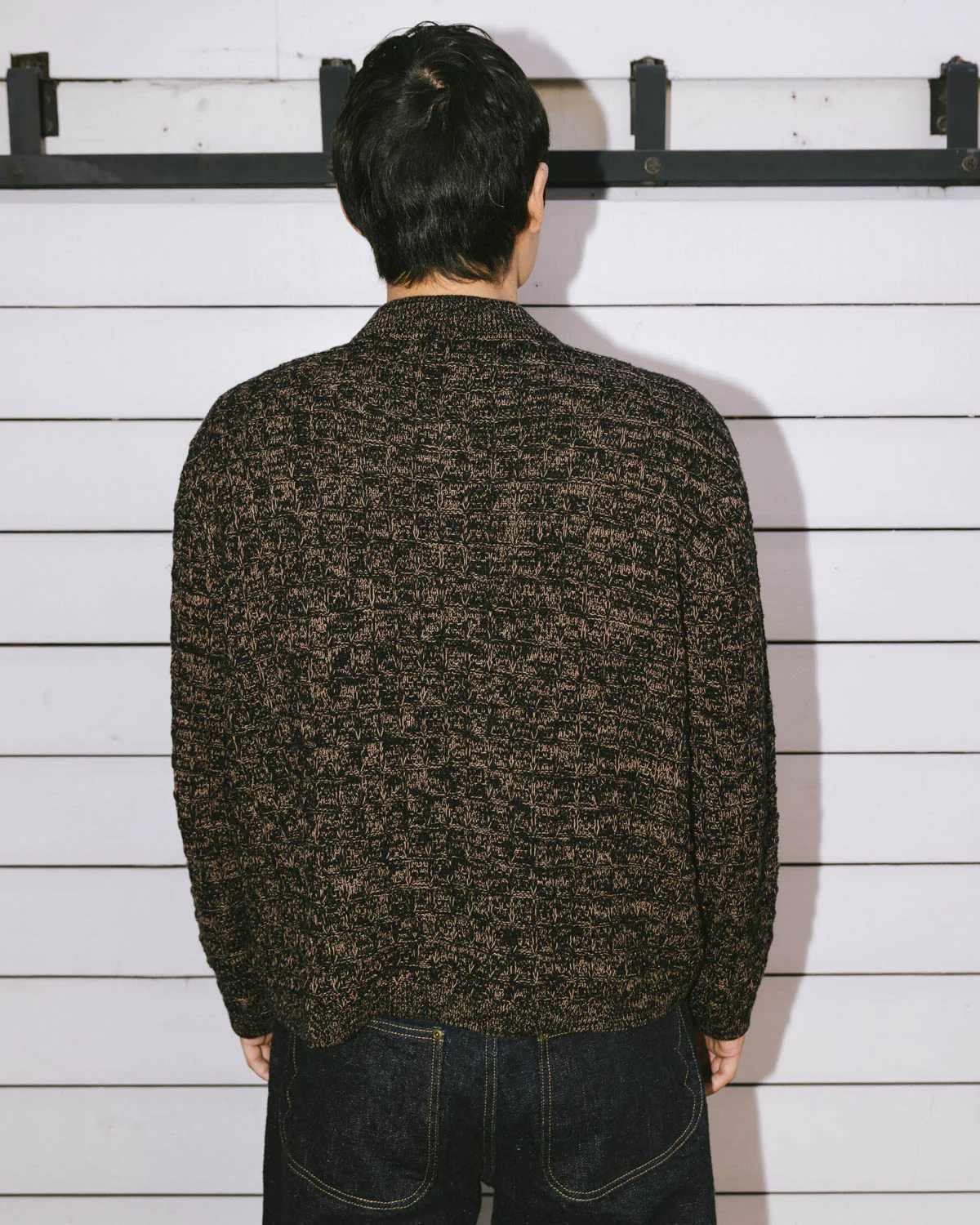 Waffle Pullover Sweater - Charcoal - Image 8