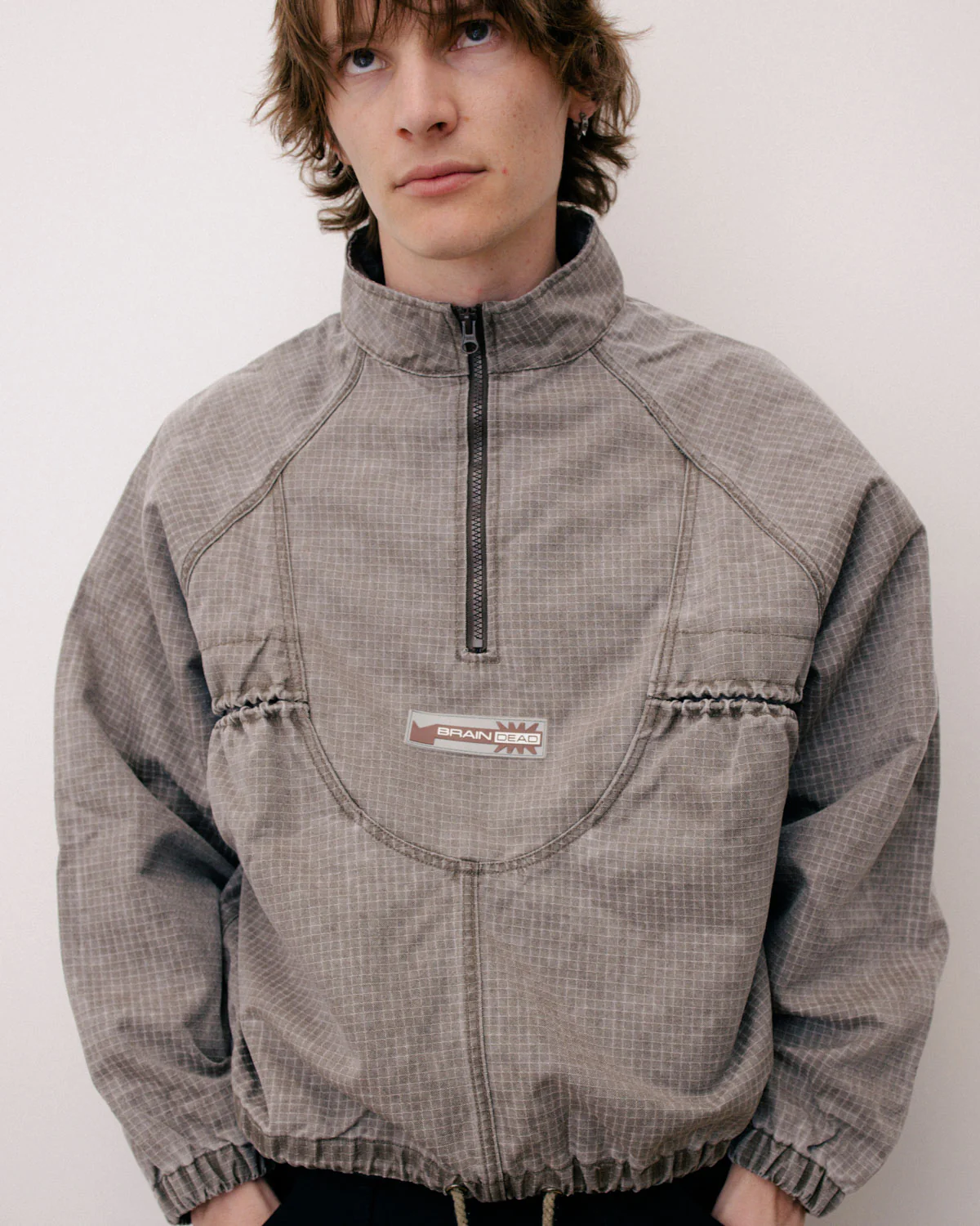 Washed Ripstop Equipment Half Zip - Brown - Image 2
