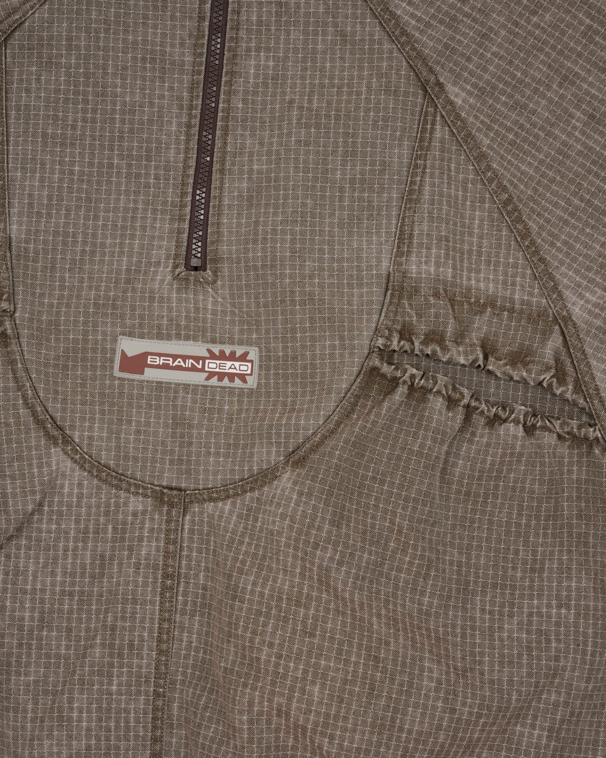 Washed Ripstop Equipment Half Zip - Brown - Image 3