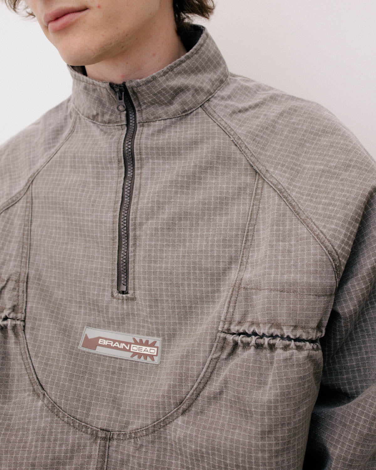 Washed Ripstop Equipment Half Zip - Brown - Image 4