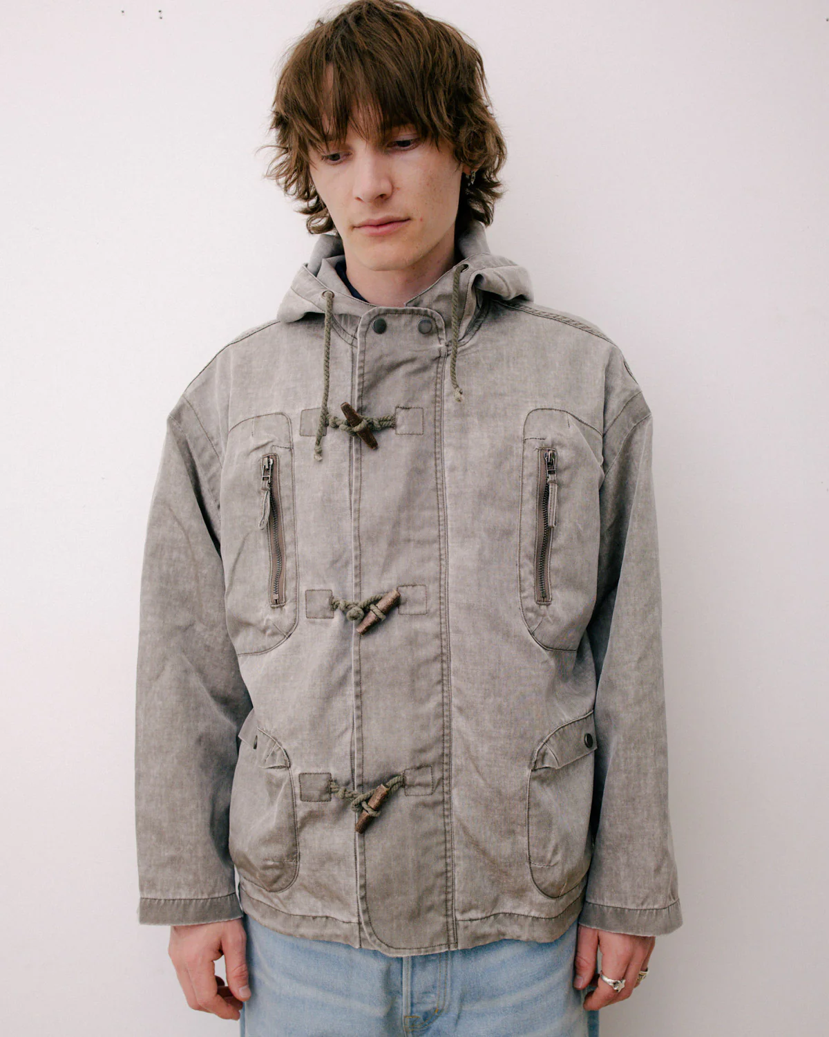 Washed Ripstop Toggle Jacket - Brown - Image 2