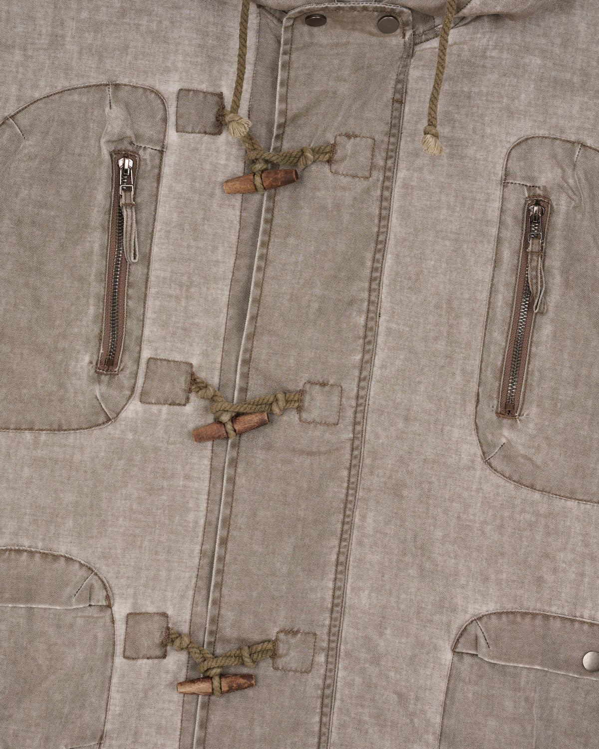 Washed Ripstop Toggle Jacket - Brown - Image 3