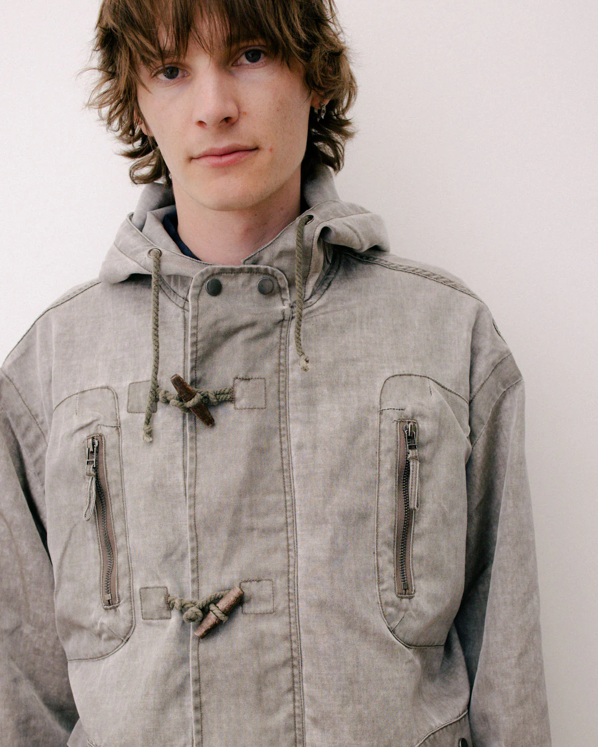 Washed Ripstop Toggle Jacket - Brown - Image 4