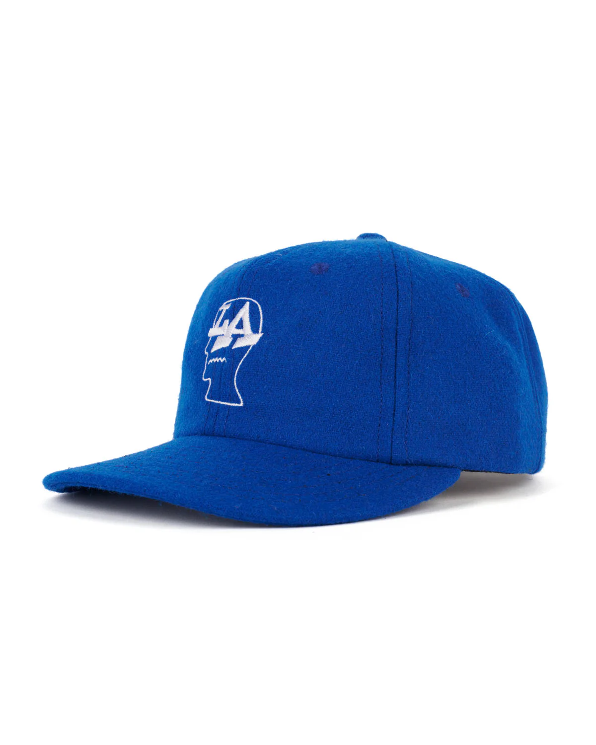 Wool Flannel LA Logo Head 6 Panel Hat - Blue - Image 3