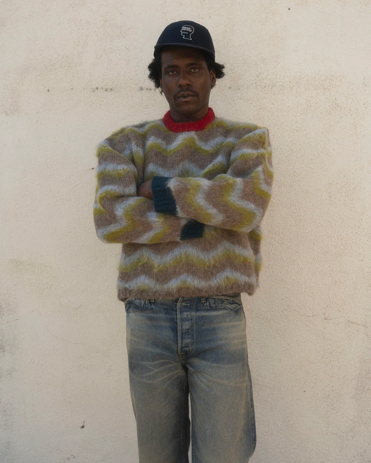 Zig Zag Boxy Knit Sweater - Taupe Multi - Image 5