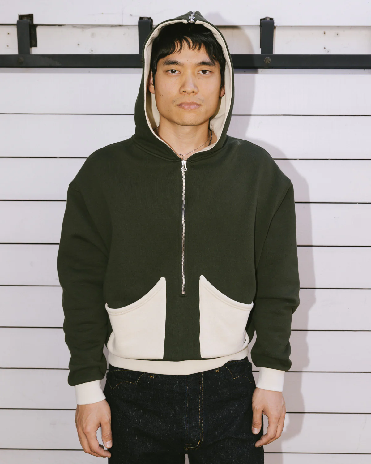 Zip Hoodie - Green - Image 2