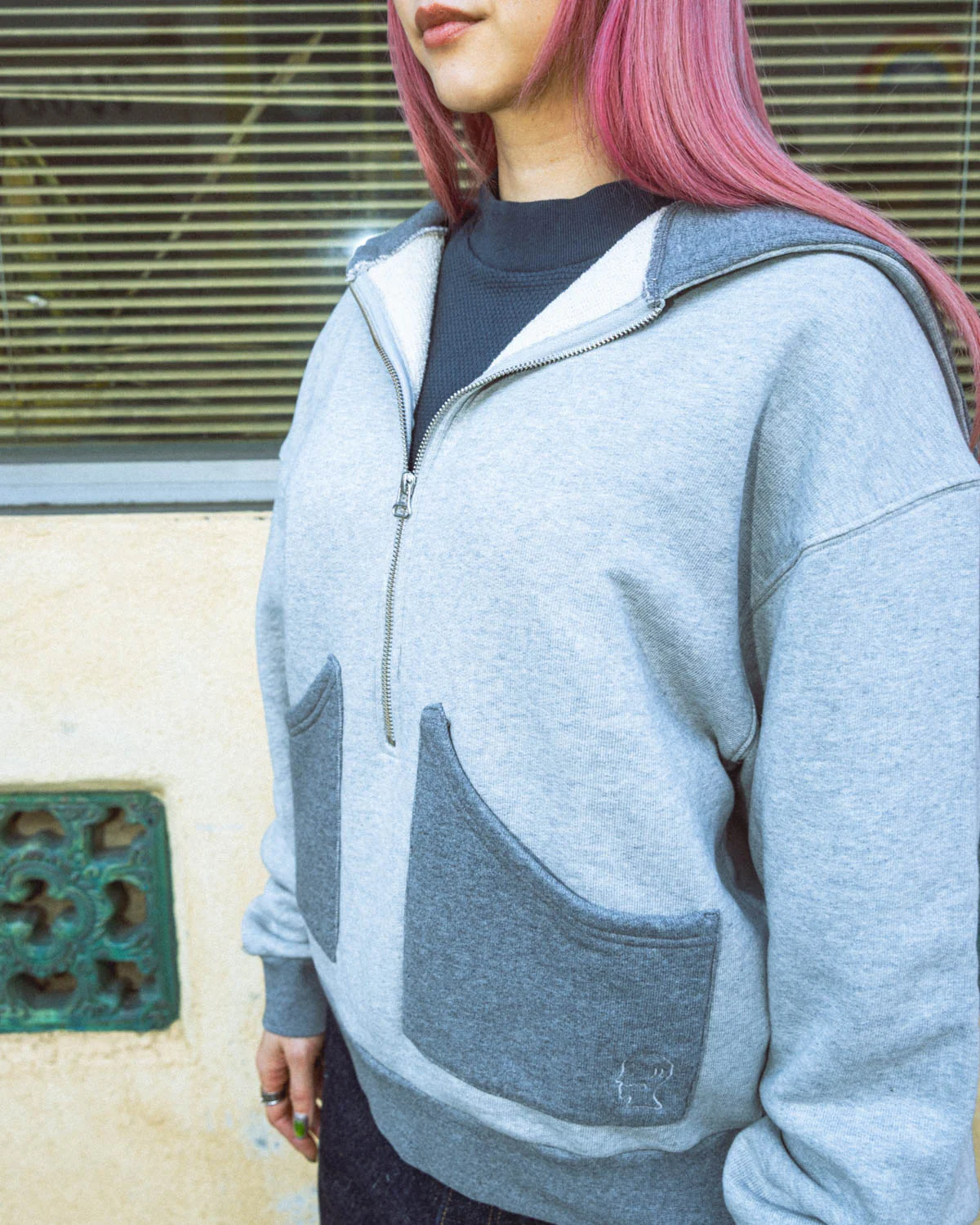 Zip Hoodie - Heather Grey - Image 7